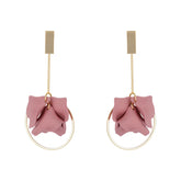 Ash Pink Pendulum Petal Earrings.